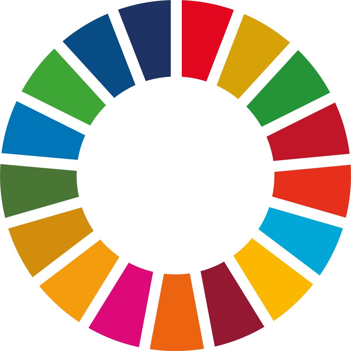 Kreis mit einzelnen, farbigen Elementen die die SDG's darstellen.